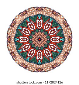 Mandala vector for art, coloring book, zendoodle. Round zentangle for coloring book pages, mandala design. Coloring mandala. round ornament lace pattern 