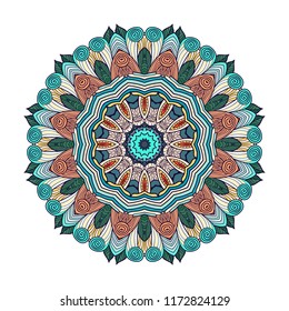 Mandala vector for art, coloring book, zendoodle. Round zentangle for coloring book pages, mandala design. Coloring mandala. round ornament lace pattern 