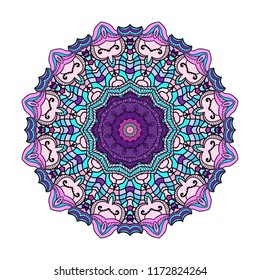 Mandala vector for art, coloring book, zendoodle. Round zentangle for coloring book pages, mandala design. Coloring mandala. round ornament lace pattern 