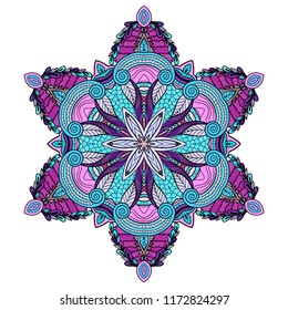 Mandala vector for art, coloring book, zendoodle. Round zentangle for coloring book pages, mandala design. Coloring mandala. round ornament lace pattern 