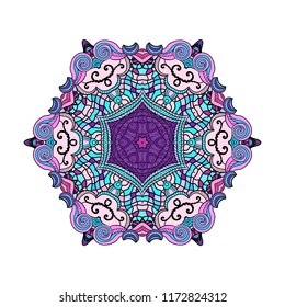 Mandala vector for art, coloring book, zendoodle. Round zentangle for coloring book pages, mandala design. Coloring mandala. round ornament lace pattern 
