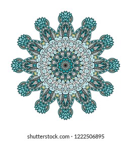 Mandala vector for art, coloring book, zendoodle. Round zentangle for coloring book pages, mandala design. Coloring mandala. round ornament lace pattern
