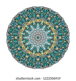 Mandala vector for art, coloring book, zendoodle. Round zentangle for coloring book pages, mandala design. Coloring mandala. round ornament lace pattern
