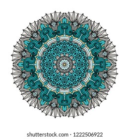 Mandala vector for art, coloring book, zendoodle. Round zentangle for coloring book pages, mandala design. Coloring mandala. round ornament lace pattern
