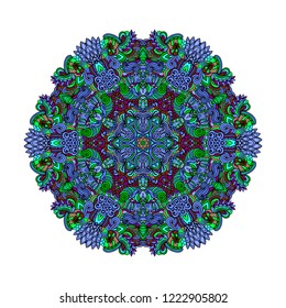 Mandala vector for art, coloring book, zendoodle. Round zentangle for coloring book pages, mandala design. Coloring mandala. round ornament lace pattern 