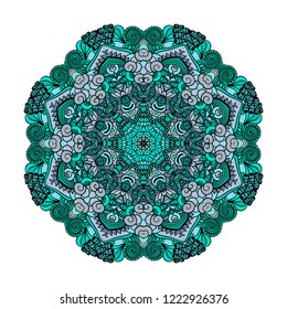 Mandala vector for art, coloring book, zendoodle. Round zentangle for coloring book pages, mandala design. Coloring mandala. round ornament lace pattern 