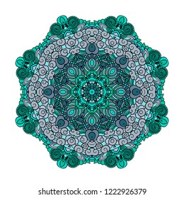 Mandala vector for art, coloring book, zendoodle. Round zentangle for coloring book pages, mandala design. Coloring mandala. round ornament lace pattern 