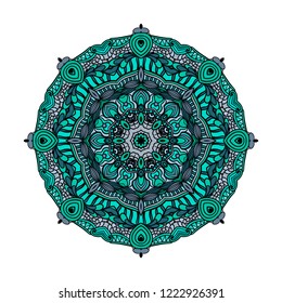 Mandala vector for art, coloring book, zendoodle. Round zentangle for coloring book pages, mandala design. Coloring mandala. round ornament lace pattern 