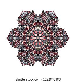 Mandala vector for art, coloring book, zendoodle. Round zentangle for coloring book pages, mandala design. Coloring mandala. round ornament lace pattern 