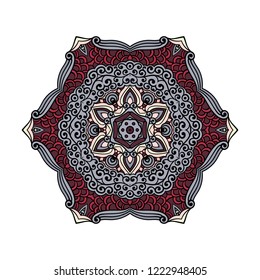 Mandala vector for art, coloring book, zendoodle. Round zentangle for coloring book pages, mandala design. Coloring mandala. round ornament lace pattern 