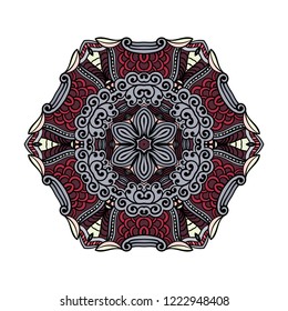 Mandala vector for art, coloring book, zendoodle. Round zentangle for coloring book pages, mandala design. Coloring mandala. round ornament lace pattern 