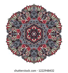 Mandala vector for art, coloring book, zendoodle. Round zentangle for coloring book pages, mandala design. Coloring mandala. round ornament lace pattern 