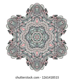 Mandala vector for art, coloring book, zendoodle. Round zentangle for coloring book pages, mandala design. Coloring mandala. round ornament lace pattern 