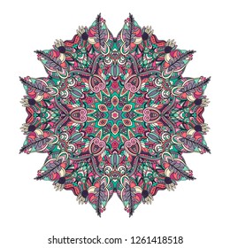 Mandala vector for art, coloring book, zendoodle. Round zentangle for coloring book pages, mandala design. Coloring mandala. round ornament lace pattern 