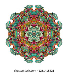 Mandala vector for art, coloring book, zendoodle. Round zentangle for coloring book pages, mandala design. Coloring mandala. round ornament lace pattern 