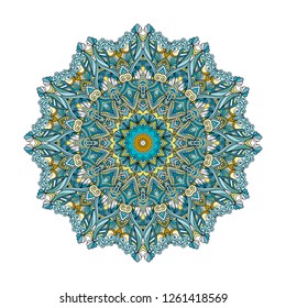 Mandala vector for art, coloring book, zendoodle. Round zentangle for coloring book pages, mandala design. Coloring mandala. round ornament lace pattern 