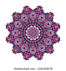 Mandala vector for art, coloring book, zendoodle. Round zentangle for coloring book pages, mandala design. Coloring mandala. round ornament lace pattern 