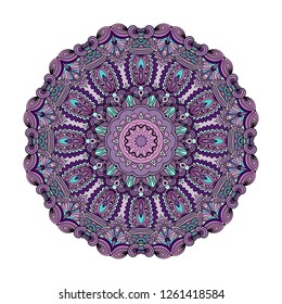Mandala vector for art, coloring book, zendoodle. Round zentangle for coloring book pages, mandala design. Coloring mandala. round ornament lace pattern 