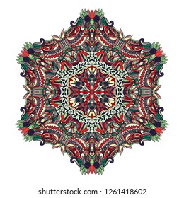 Mandala vector for art, coloring book, zendoodle. Round zentangle for coloring book pages, mandala design. Coloring mandala. round ornament lace pattern 