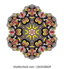 Mandala vector for art, coloring book, zendoodle. Round zentangle for coloring book pages, mandala design. Coloring mandala. round ornament lace pattern 