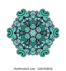 Mandala vector for art, coloring book, zendoodle. Round zentangle for coloring book pages, mandala design. Coloring mandala. round ornament lace pattern 