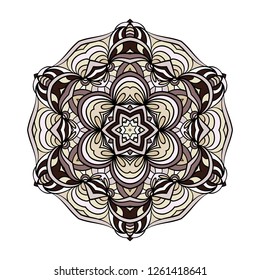Mandala vector for art, coloring book, zendoodle. Round zentangle for coloring book pages, mandala design. Coloring mandala. round ornament lace pattern 