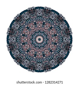 Mandala vector for art, coloring book, zendoodle. Round zentangle for coloring book pages, mandala design. Coloring mandala. round ornament lace pattern 