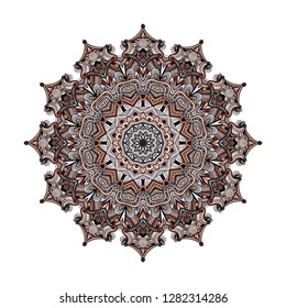 Mandala vector for art, coloring book, zendoodle. Round zentangle for coloring book pages, mandala design. Coloring mandala. round ornament lace pattern 
