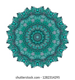 Mandala vector for art, coloring book, zendoodle. Round zentangle for coloring book pages, mandala design. Coloring mandala. round ornament lace pattern 