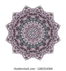 Mandala vector for art, coloring book, zendoodle. Round zentangle for coloring book pages, mandala design. Coloring mandala. round ornament lace pattern 