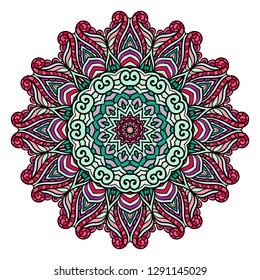 Mandala vector for art, coloring book, zendoodle. Round zentangle for coloring book pages, mandala design. Coloring mandala. round ornament lace pattern 