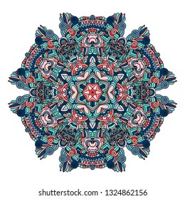 Mandala vector for art, coloring book, zendoodle. Round zentangle for coloring book pages, mandala design. Coloring mandala. round ornament lace pattern 
