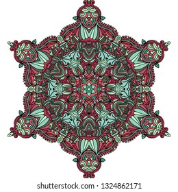 Mandala vector for art, coloring book, zendoodle. Round zentangle for coloring book pages, mandala design. Coloring mandala. round ornament lace pattern 