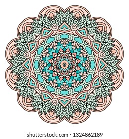 Mandala vector for art, coloring book, zendoodle. Round zentangle for coloring book pages, mandala design. Coloring mandala. round ornament lace pattern 