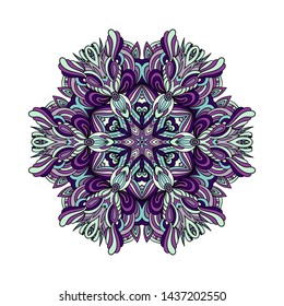 Mandala vector for art, coloring book, zendoodle. Round zentangle for coloring book pages, mandala design. Coloring mandala. round ornament lace pattern 