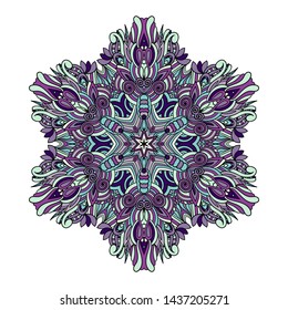 Mandala vector for art, coloring book, zendoodle. Round zentangle for coloring book pages, mandala design. Coloring mandala. round ornament lace pattern 