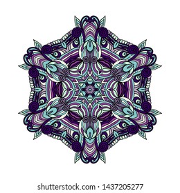 Mandala vector for art, coloring book, zendoodle. Round zentangle for coloring book pages, mandala design. Coloring mandala. round ornament lace pattern 