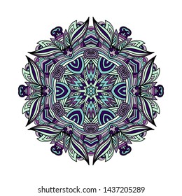 Mandala vector for art, coloring book, zendoodle. Round zentangle for coloring book pages, mandala design. Coloring mandala. round ornament lace pattern 