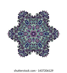 Mandala vector for art, coloring book, zendoodle. Round zentangle for coloring book pages, mandala design. Coloring mandala. round ornament lace pattern 
