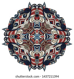 Mandala vector for art, coloring book, zendoodle. Round zentangle for coloring book pages, mandala design. Coloring mandala. round ornament lace pattern 