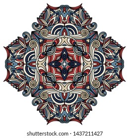 Mandala vector for art, coloring book, zendoodle. Round zentangle for coloring book pages, mandala design. Coloring mandala. round ornament lace pattern 