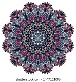 Mandala vector for art, coloring book, zendoodle. Round zentangle for coloring book pages, mandala design. Coloring mandala. round ornament lace pattern 