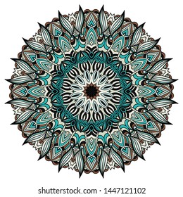 Mandala vector for art, coloring book, zendoodle. Round zentangle for coloring book pages, mandala design. Coloring mandala. round ornament lace pattern 