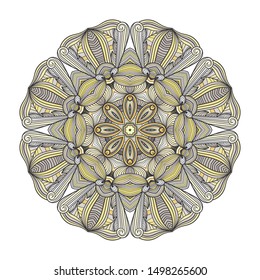 Mandala vector for art, coloring book, zendoodle. Round zentangle for coloring book pages, mandala design. Coloring mandala. round ornament lace pattern 