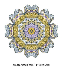 Mandala vector for art, coloring book, zendoodle. Round zentangle for coloring book pages, mandala design. Coloring mandala. round ornament lace pattern 
