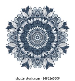 Mandala vector for art, coloring book, zendoodle. Round zentangle for coloring book pages, mandala design. Coloring mandala. round ornament lace pattern 