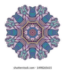 Mandala vector for art, coloring book, zendoodle. Round zentangle for coloring book pages, mandala design. Coloring mandala. round ornament lace pattern 