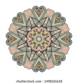 Mandala vector for art, coloring book, zendoodle. Round zentangle for coloring book pages, mandala design. Coloring mandala. round ornament lace pattern 
