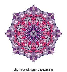 Mandala vector for art, coloring book, zendoodle. Round zentangle for coloring book pages, mandala design. Coloring mandala. round ornament lace pattern 