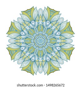Mandala vector for art, coloring book, zendoodle. Round zentangle for coloring book pages, mandala design. Coloring mandala. round ornament lace pattern 
